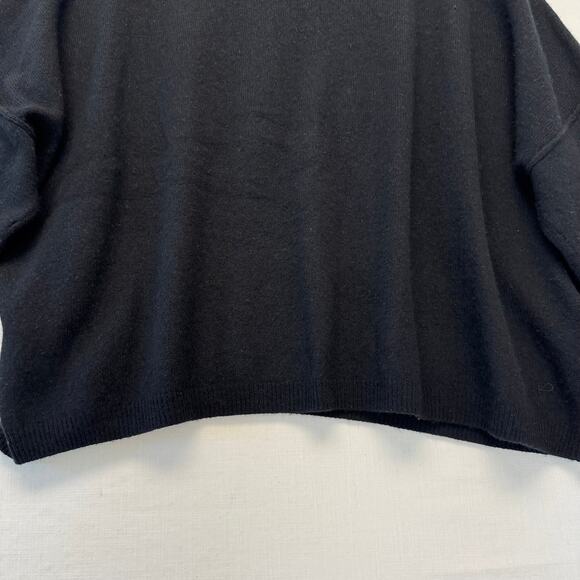 CRUSH Cashmere Knit Pullover Sweater Buttoned Neckline Women's Size 2 (M) Black - Picture 5 of 10